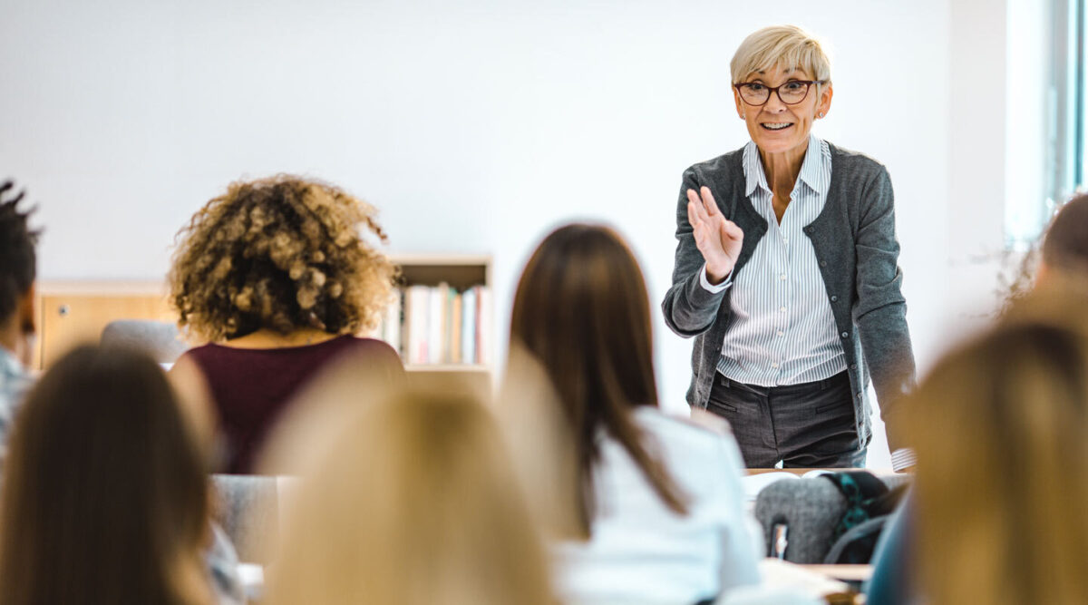 female instructor in classroom